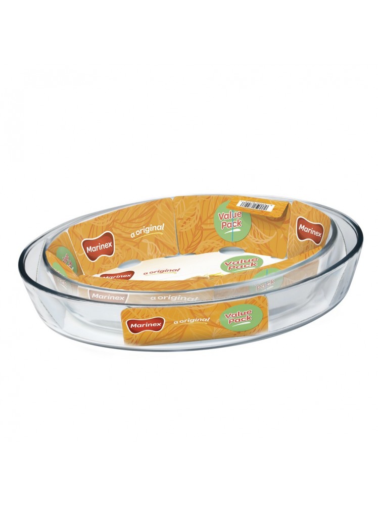 Pack 2 Asaderas Ovaladas de 1,6 y 2,4 Litros Marinex