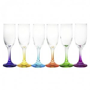 Set 6 Copas Champagne Flute Pie Colores