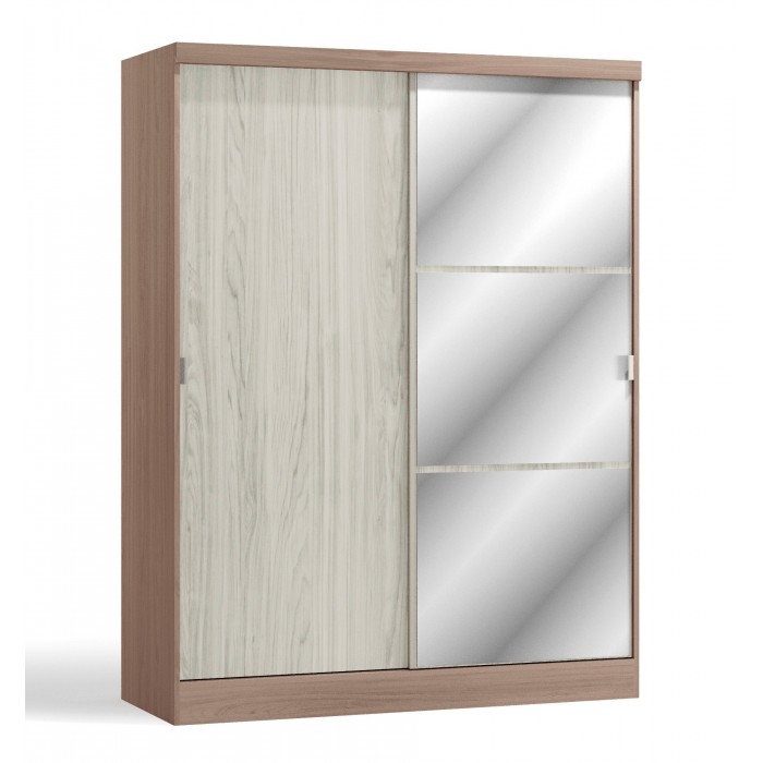 Clóset 2 puertas correderas con espejo y 2 cajones Aspen
